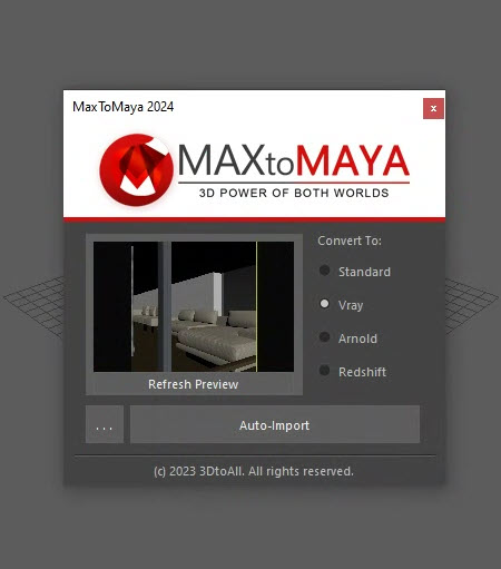 MaxToMaya GUI Button