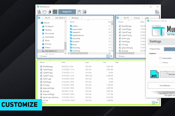 multixplorer Customize